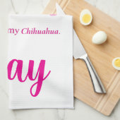 Custom Chihuahua towel Pastel Pink Silhouette キッチンタオル (四つ折り)