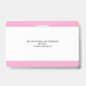 Custom Child Emergency Photo ID Badge for Kids バッジ (裏面)