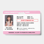 Custom Child Emergency Photo ID Badge for Kids バッジ (正面)