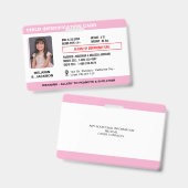 Custom Child Emergency Photo ID Badge for Kids バッジ (正面&裏面)