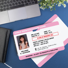 Custom Child Emergency Photo ID Badge for Kids バッジ