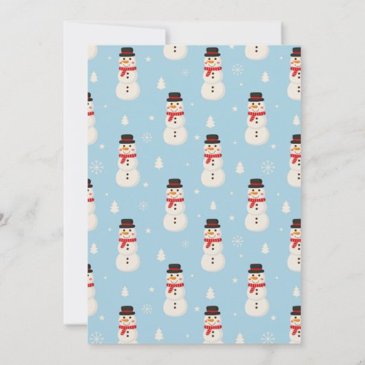 Custom Child Name Snowman Theme Letter to Santa 招待状 (裏面)