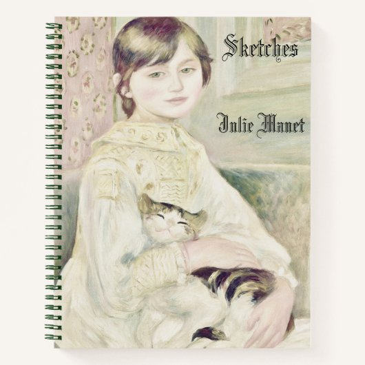 Custom "Child with Cat" by Renoir Name Sketchbook ノートブック (正面)