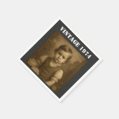 Custom Childhood Photo & Year Vintage Personalized スタンダードカクテルナプキン (角)