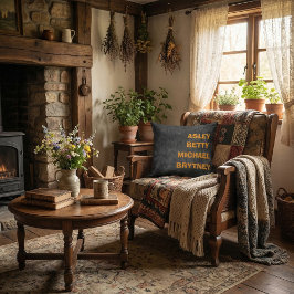  Custom children's name rustic stylish クッション