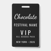 Custom Chocolate Festival Event QR Code VIP バッジ (正面)