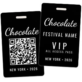 Custom Chocolate Festival Event QR Code VIP バッジ