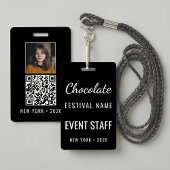 Custom Chocolate Festival Photo QR Code Staff バッジ