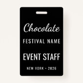 Custom Chocolate Festival Photo QR Code Staff バッジ (正面)