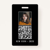 Custom Chocolate Festival Photo QR Code Staff バッジ (裏面)