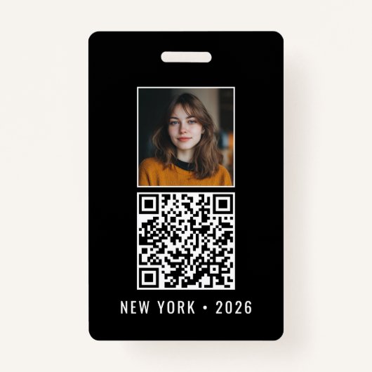 Custom Chocolate Festival Photo QR Code Staff バッジ (裏面)