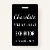 Custom Chocolate Festival QR Code Exibitor ID バッジ (正面)