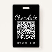 Custom Chocolate Festival QR Code Exibitor ID バッジ (裏面)