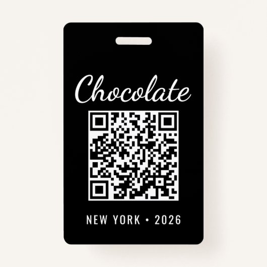 Custom Chocolate Festival QR Code Exibitor ID バッジ (裏面)