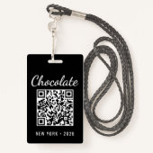 Custom Chocolate Festival QR Code Exibitor ID バッジ (裏面ランヤード)