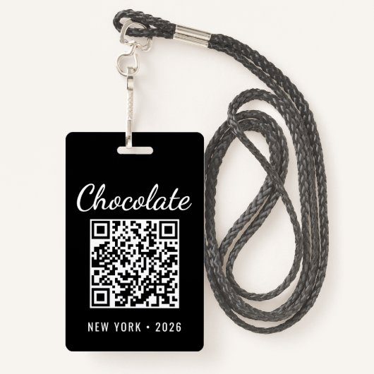 Custom Chocolate Festival QR Code Exibitor ID バッジ (裏面ランヤード)