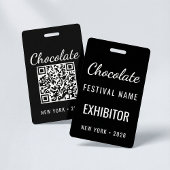 Custom Chocolate Festival QR Code Exibitor ID バッジ