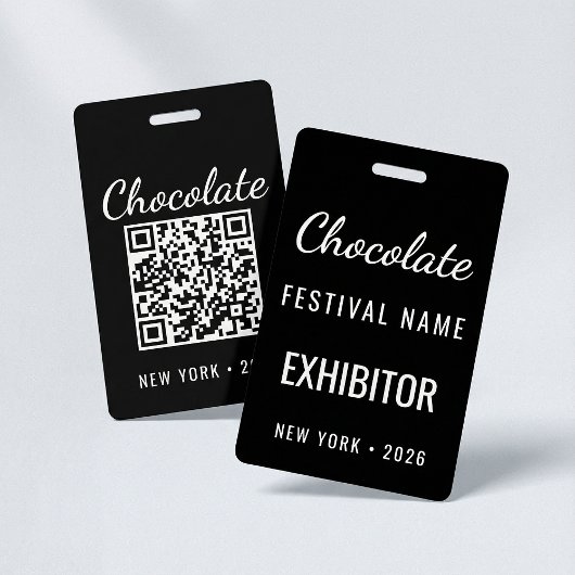 Custom Chocolate Festival QR Code Exibitor ID バッジ