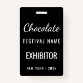 Custom Chocolate Festival QR Code Exibitor ID バッジ (正面)