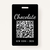 Custom Chocolate Festival QR Code Exibitor ID バッジ (裏面)