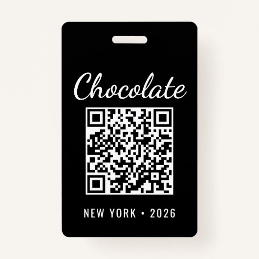 Custom Chocolate Festival QR Code Exibitor ID バッジ (裏面)