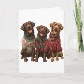 Custom Chocolate Lab Christmas Ugly Sweater カード (正面)