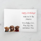 Custom Chocolate Lab Christmas Ugly Sweater カード (内部)