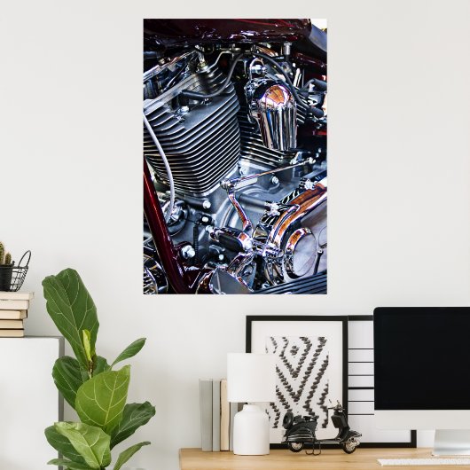 Custom chopper engine ポスター (ホームオフィス)