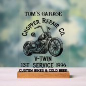 Custom Chopper Repair Vintage Biker Name アクリルサイン (ニュートラル)
