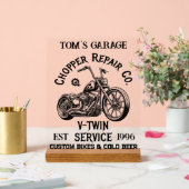 Custom Chopper Repair Vintage Biker Name アクリルサイン (ウェディング)