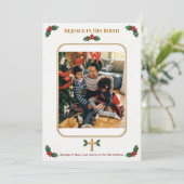 Custom Christian Christmas with Holly and Cross シーズンカード (スタンド正面)