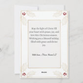 Custom Christian Christmas with Holly and Cross シーズンカード (裏面)