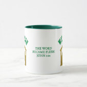 Custom Christian Glitter Nativity Family Christmas マグカップ (中央)