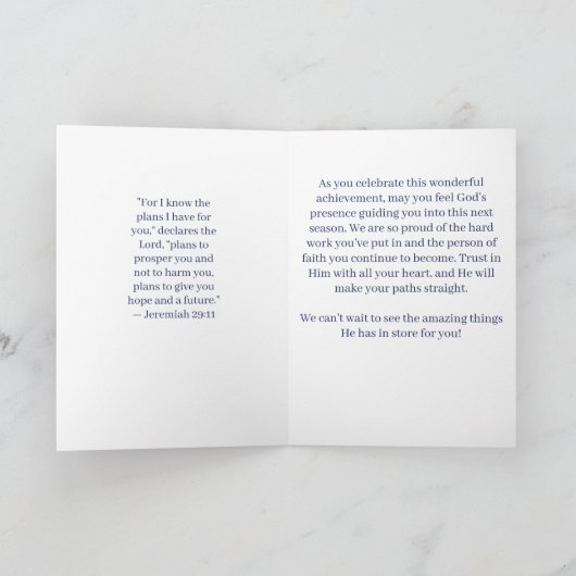 Custom Christian Graduation カード (内部)