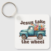 Custom Christian Jesus Take the Wheel キーホルダー (正面)