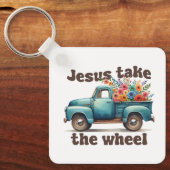 Custom Christian Jesus Take the Wheel キーホルダー (正面)