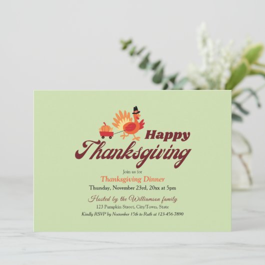 Custom Christian Thanksgiving Bible Verse | Dinner 招待状 (スタンド正面)