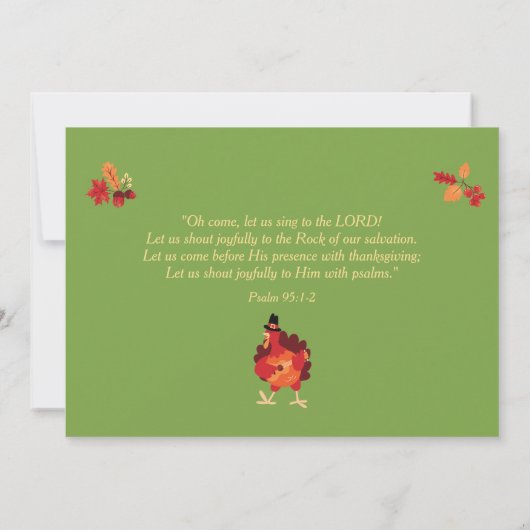 Custom Christian Thanksgiving Bible Verse | Dinner 招待状 (裏面)