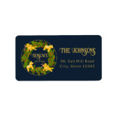 Custom Christmas Address Label with Gingerbread ラベル (正面)