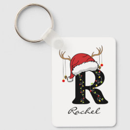 Custom Christmas Alphabet Initial Keychain for Mom キーホルダー