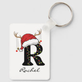 Custom Christmas Alphabet Initial Keychain for Mom キーホルダー (裏面)