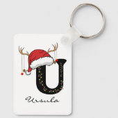 Custom Christmas Alphabet Keychain for Coworkers キーホルダー (裏面)