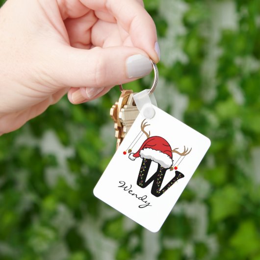 Custom Christmas Alphabet Monogram Mom Keychain キーホルダー (手)