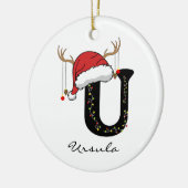 Custom Christmas Alphabet Ornament for Coworkers セラミックオーナメント (左)