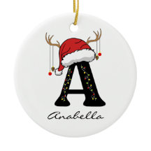 Custom Christmas Alphabet Ornament Gift for Her