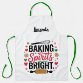Custom Christmas Baking Spirits Bright Apron エプロン (正面)