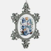 Custom Christmas ceramic ball decoration スノーフレークピューターオーナメント (左)