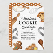 Custom Christmas Cookie Exchange Party Baking シーズンカード (正面/裏面)