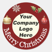 Custom Christmas Corporate Stickers ラウンドシール (正面)