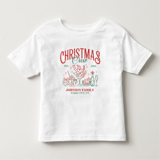 Custom Christmas Crew Matching Family Group トドラーTシャツ (正面)